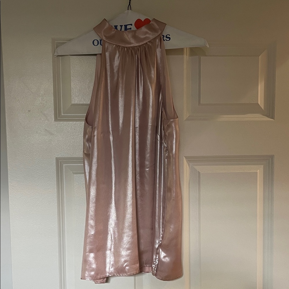 Talbots Shimmering Pink Sleeveless Blouse